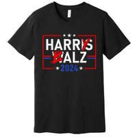 Funny Harris Walz 24 Harry Balz 2024 Meme Democratics Vote Premium T-Shirt