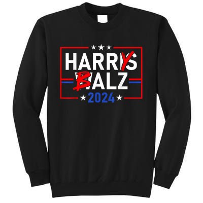 Funny Harris Walz 24 Harry Balz 2024 Meme Democratics Vote Tall Sweatshirt