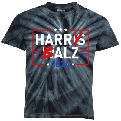 Funny Harris Walz 24 Harry Balz 2024 Meme Democratics Vote Kids Tie-Dye T-Shirt