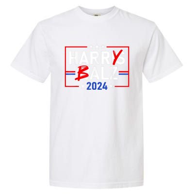 Funny Harris Walz 24 Harry Balz 2024 Meme Democratics Vote Garment-Dyed Heavyweight T-Shirt