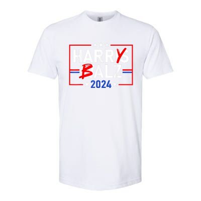 Funny Harris Walz 24 Harry Balz 2024 Meme Democratics Vote Softstyle CVC T-Shirt