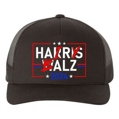 Funny Harris Walz 24 Hairy Balz 2024 Meme Democratics Vote Yupoong Adult 5-Panel Trucker Hat