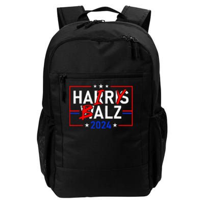 Funny Harris Walz 24 Hairy Balz 2024 Meme Democratics Vote Daily Commute Backpack