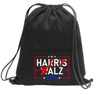 Funny Harris Walz 24 Hairy Balz 2024 Meme Democratics Vote Sweatshirt Cinch Pack Bag