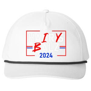 Funny Harris Walz 24 Hairy Balz 2024 Meme Democratics Vote Snapback Five-Panel Rope Hat