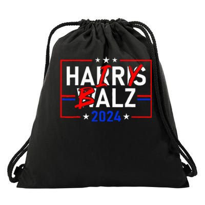 Funny Harris Walz 24 Hairy Balz 2024 Meme Democratics Vote Drawstring Bag