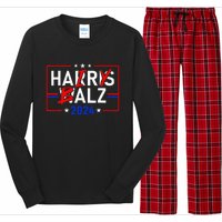 Funny Harris Walz 24 Hairy Balz 2024 Meme Democratics Vote Long Sleeve Pajama Set