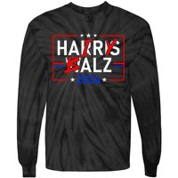 Funny Harris Walz 24 Hairy Balz 2024 Meme Democratics Vote Tie-Dye Long Sleeve Shirt