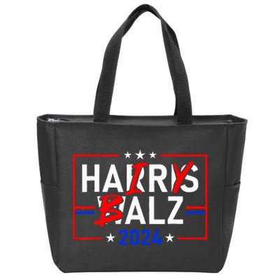 Funny Harris Walz 24 Hairy Balz 2024 Meme Democratics Vote Zip Tote Bag