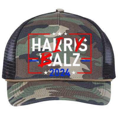 Funny Harris Walz 24 Hairy Balz 2024 Meme Democratics Vote Retro Rope Trucker Hat Cap