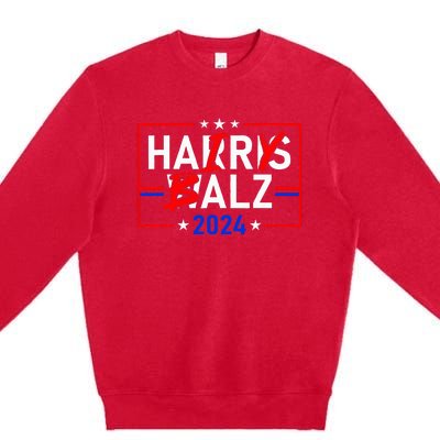 Funny Harris Walz 24 Hairy Balz 2024 Meme Democratics Vote Premium Crewneck Sweatshirt