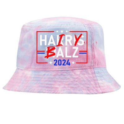 Funny Harris Walz 24 Hairy Balz 2024 Meme Democratics Vote Tie-Dyed Bucket Hat