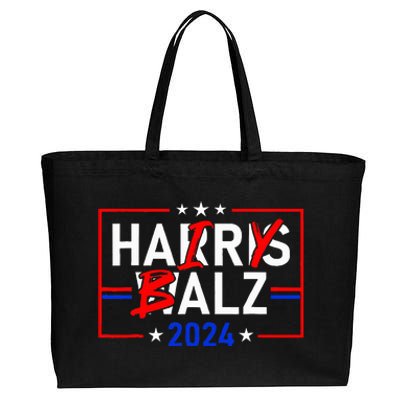 Funny Harris Walz 24 Hairy Balz 2024 Meme Democratics Vote Cotton Canvas Jumbo Tote