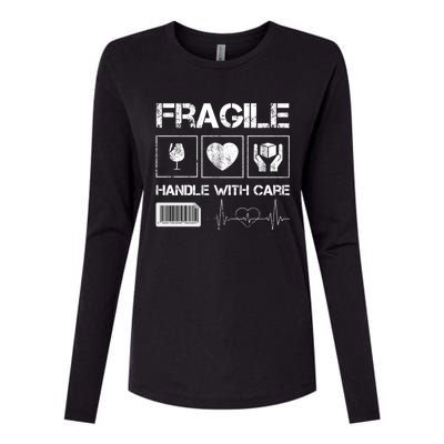 Fragile Handle With Care Graphic Tees And Cool Designs Fun Funny Gift Womens Cotton Relaxed Long Sleeve T-Shirt