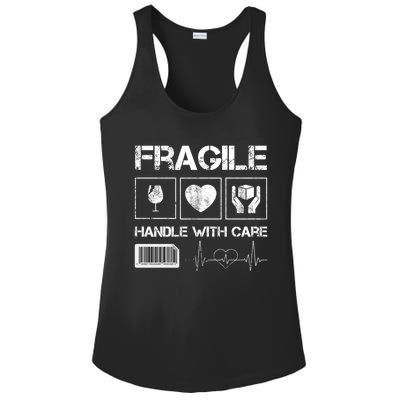 Fragile Handle With Care Graphic Tees And Cool Designs Fun Funny Gift Ladies PosiCharge Competitor Racerback Tank