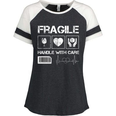 Fragile Handle With Care Graphic Tees And Cool Designs Fun Funny Gift Enza Ladies Jersey Colorblock Tee