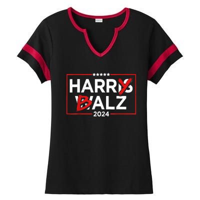 Funny Harris Walz 24 Harry Balz 2024 Meme Democratics Vote Ladies Halftime Notch Neck Tee