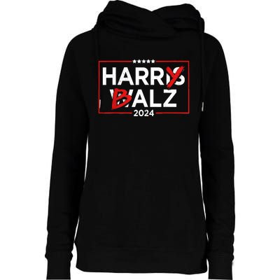 Funny Harris Walz 24 Harry Balz 2024 Meme Democratics Vote Womens Funnel Neck Pullover Hood