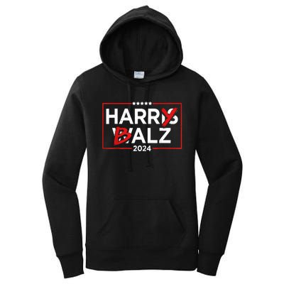 Funny Harris Walz 24 Harry Balz 2024 Meme Democratics Vote Women's Pullover Hoodie