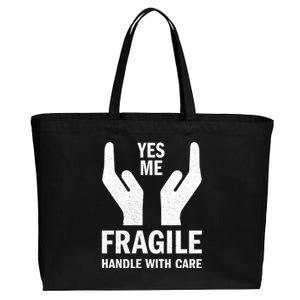 Fragile Handle With Care Yes Me Gift Cotton Canvas Jumbo Tote