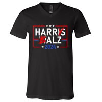 Funny Harris Walz 24 Harry Balz 2024 Meme Democratics Vote V-Neck T-Shirt