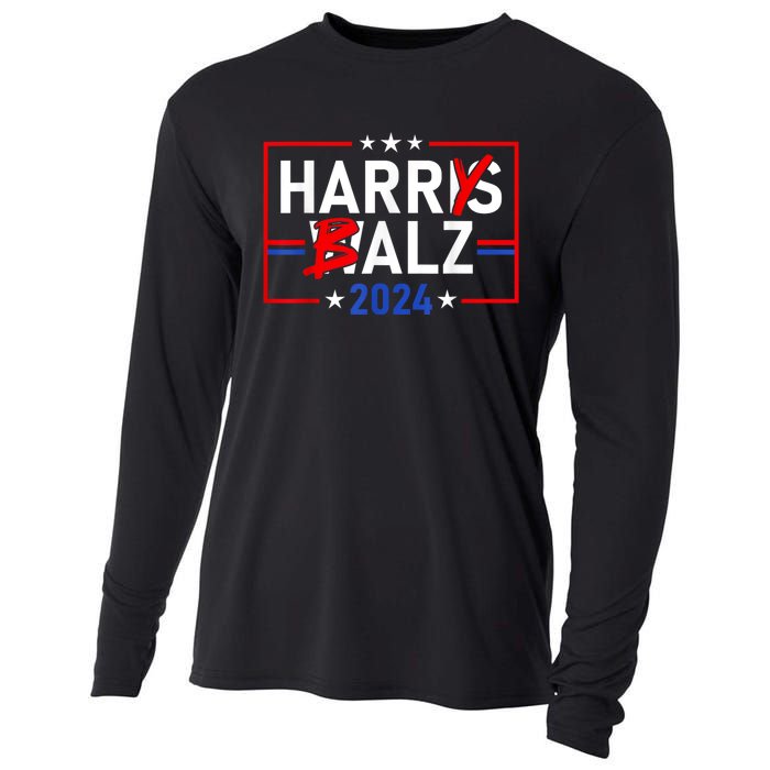 Funny Harris Walz 24 Harry Balz 2024 Meme Democratics Vote Cooling Performance Long Sleeve Crew