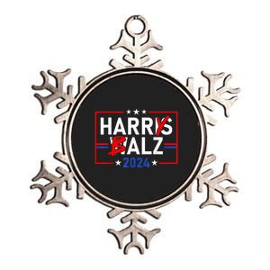 Funny Harris Walz 24 Harry Balz 2024 Meme Democratics Vote Metallic Star Ornament