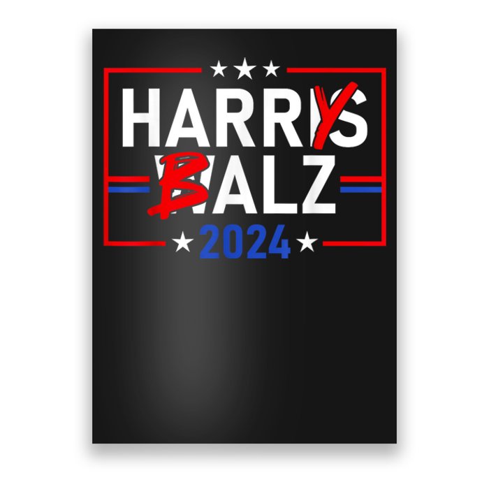 Funny Harris Walz 24 Harry Balz 2024 Meme Democratics Vote Poster