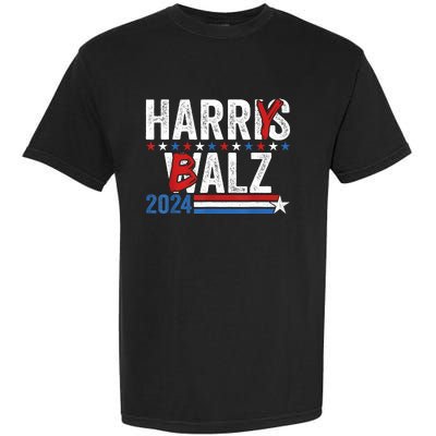 Funny Harris Walz 24 Harry Balz 2024 Meme Democratics Vote Garment-Dyed Heavyweight T-Shirt