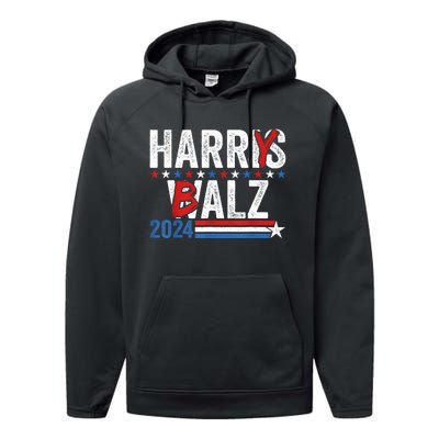 Funny Harris Walz 24 Harry Balz 2024 Meme Democratics Vote Performance Fleece Hoodie