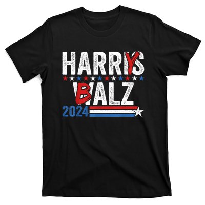 Funny Harris Walz 24 Harry Balz 2024 Meme Democratics Vote T-Shirt