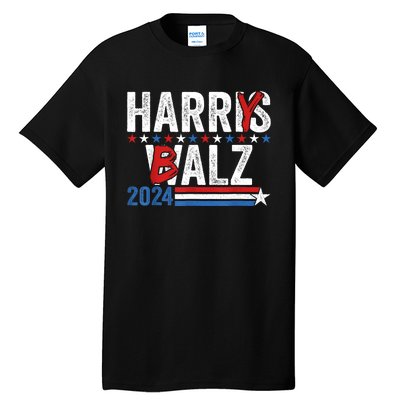 Funny Harris Walz 24 Harry Balz 2024 Meme Democratics Vote Tall T-Shirt