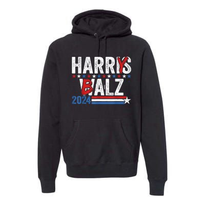 Funny Harris Walz 24 Harry Balz 2024 Meme Democratics Vote Premium Hoodie