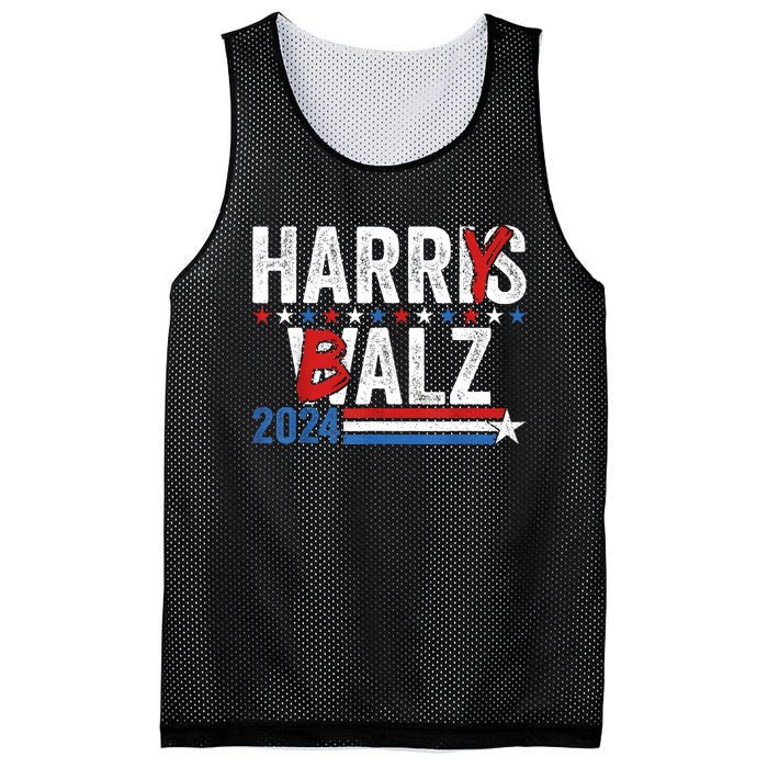 Funny Harris Walz 24 Harry Balz 2024 Meme Democratics Vote Mesh Reversible Basketball Jersey Tank