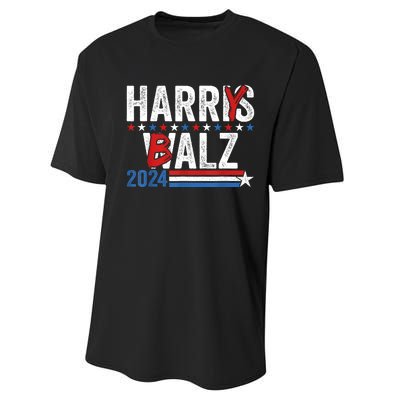 Funny Harris Walz 24 Harry Balz 2024 Meme Democratics Vote Performance Sprint T-Shirt