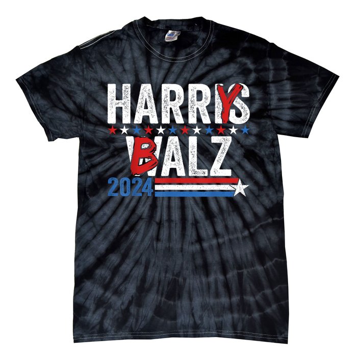 Funny Harris Walz 24 Harry Balz 2024 Meme Democratics Vote Tie-Dye T-Shirt