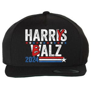 Funny Harris Walz 24 Harry Balz 2024 Meme Democratics Vote Wool Snapback Cap