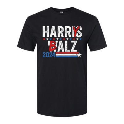 Funny Harris Walz 24 Harry Balz 2024 Meme Democratics Vote Softstyle CVC T-Shirt