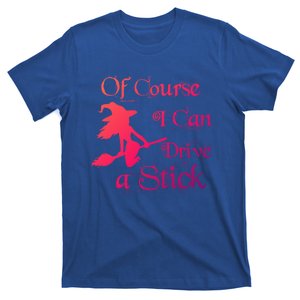 Funny Halloween Witch Of Course I Can Drive A Stick Broom Gift T-Shirt