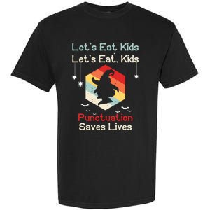 Funny Halloween Witch Lets Eat Kids Punctuation Saves Lives Garment-Dyed Heavyweight T-Shirt