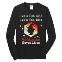 Funny Halloween Witch Lets Eat Kids Punctuation Saves Lives Tall Long Sleeve T-Shirt