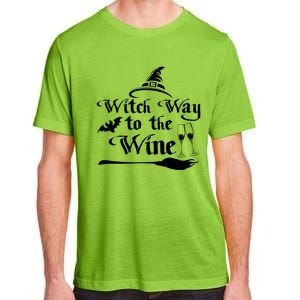 Funny Halloween Witch Way To The Wine Gift Adult ChromaSoft Performance T-Shirt