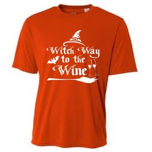 Funny Halloween Witch Way To The Wine Gift Cooling Performance Crew T-Shirt