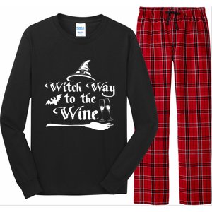 Funny Halloween Witch Way To The Wine Gift Long Sleeve Pajama Set