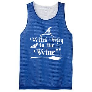 Funny Halloween Witch Way To The Wine Gift Mesh Reversible Basketball Jersey Tank