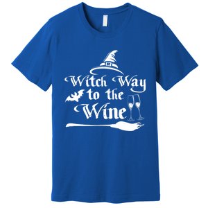 Funny Halloween Witch Way To The Wine Gift Premium T-Shirt