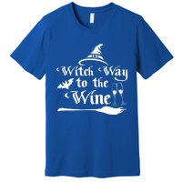 Funny Halloween Witch Way To The Wine Gift Premium T-Shirt