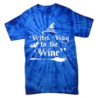 Funny Halloween Witch Way To The Wine Gift Tie-Dye T-Shirt