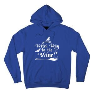 Funny Halloween Witch Way To The Wine Gift Tall Hoodie