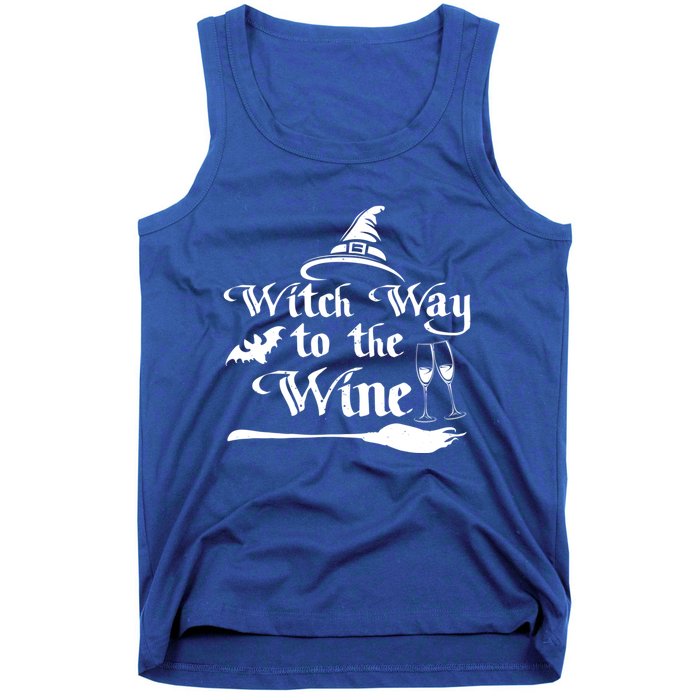 Funny Halloween Witch Way To The Wine Gift Tank Top